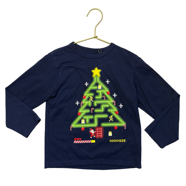 Children's Place Navy Christmas Tree Video Game Shirt - Size XS 4