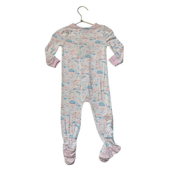 Magnetic Me Pink & Blue Underwater Print Footed PJs - Size 9-12 Mo