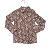 Kate Quinn Ivory & Brown Floral Button Down Shirt - Size 8Y