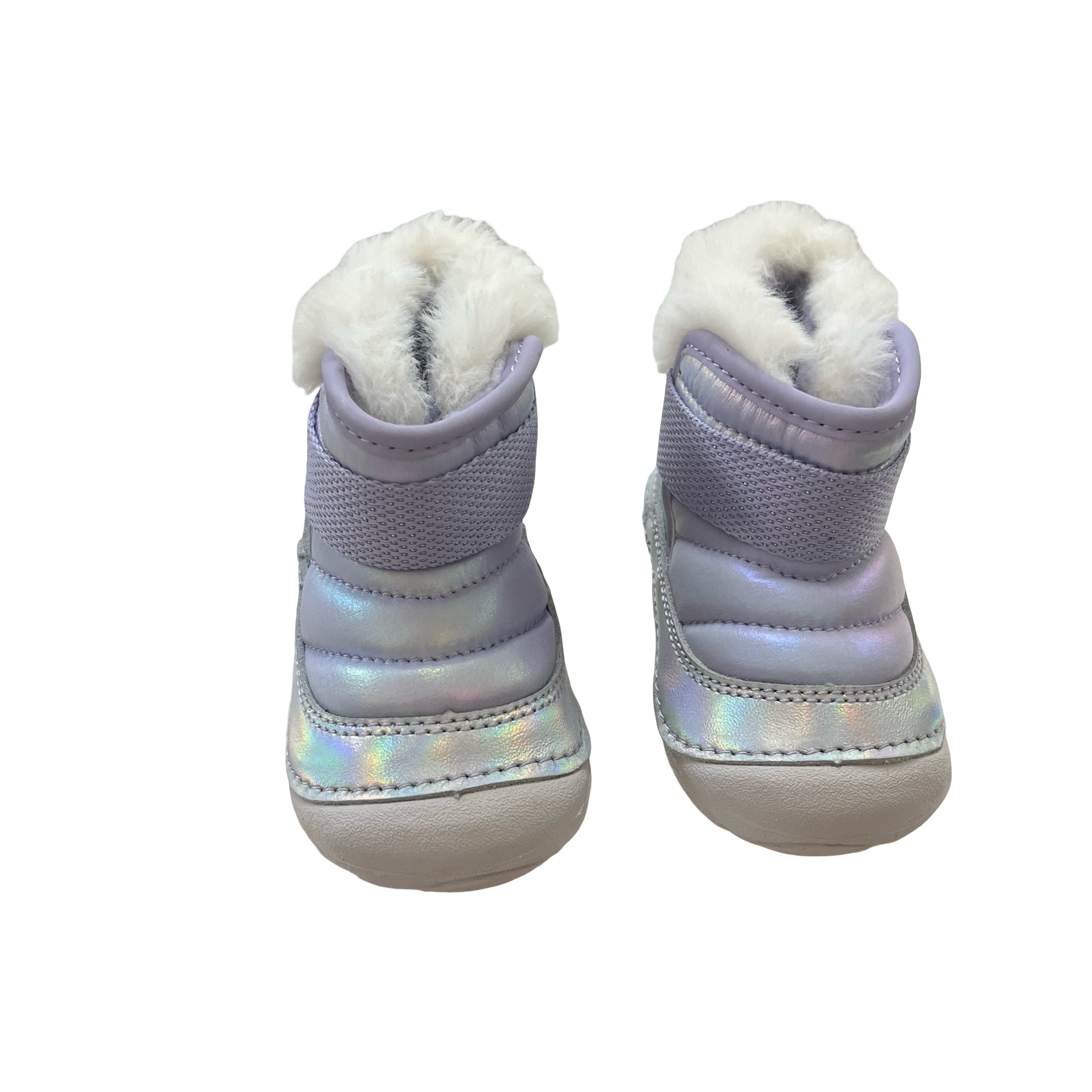 Stride Rite Lavender Iridescent Faux Fur Lined Ankle Boots - Size 5M