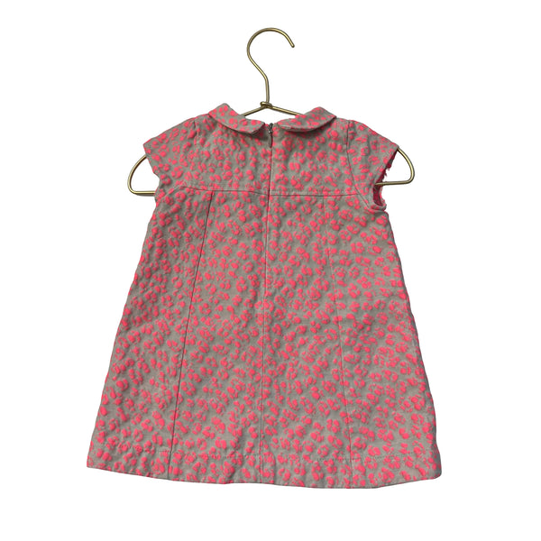 Lili Gaufrette Gray & Bright Pink Leopard Print Dress - Size 18 Mo