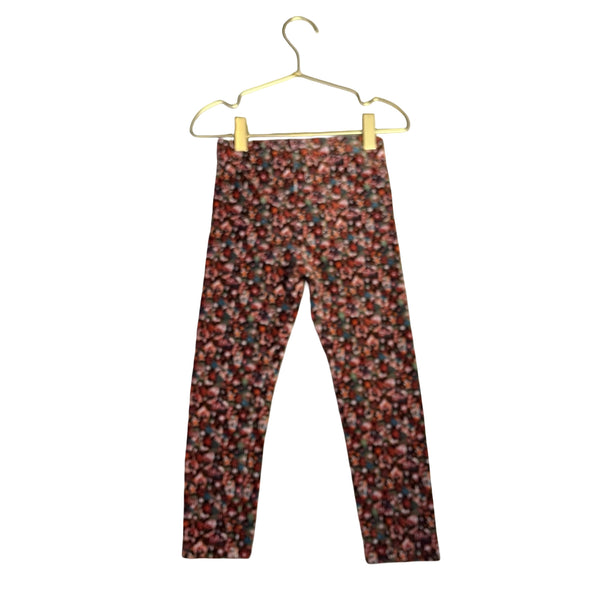 Boboli Multi-Color Floral Ribbed Velour Leggings - Size 4