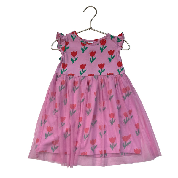 Hanna Andersson Pink Tulip Print & Tulle Dress - Size 3T