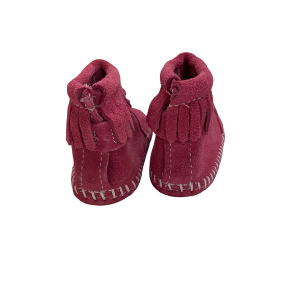 Minnetonka Pink Suede Soft-Sole Booties New in Box - Size 5