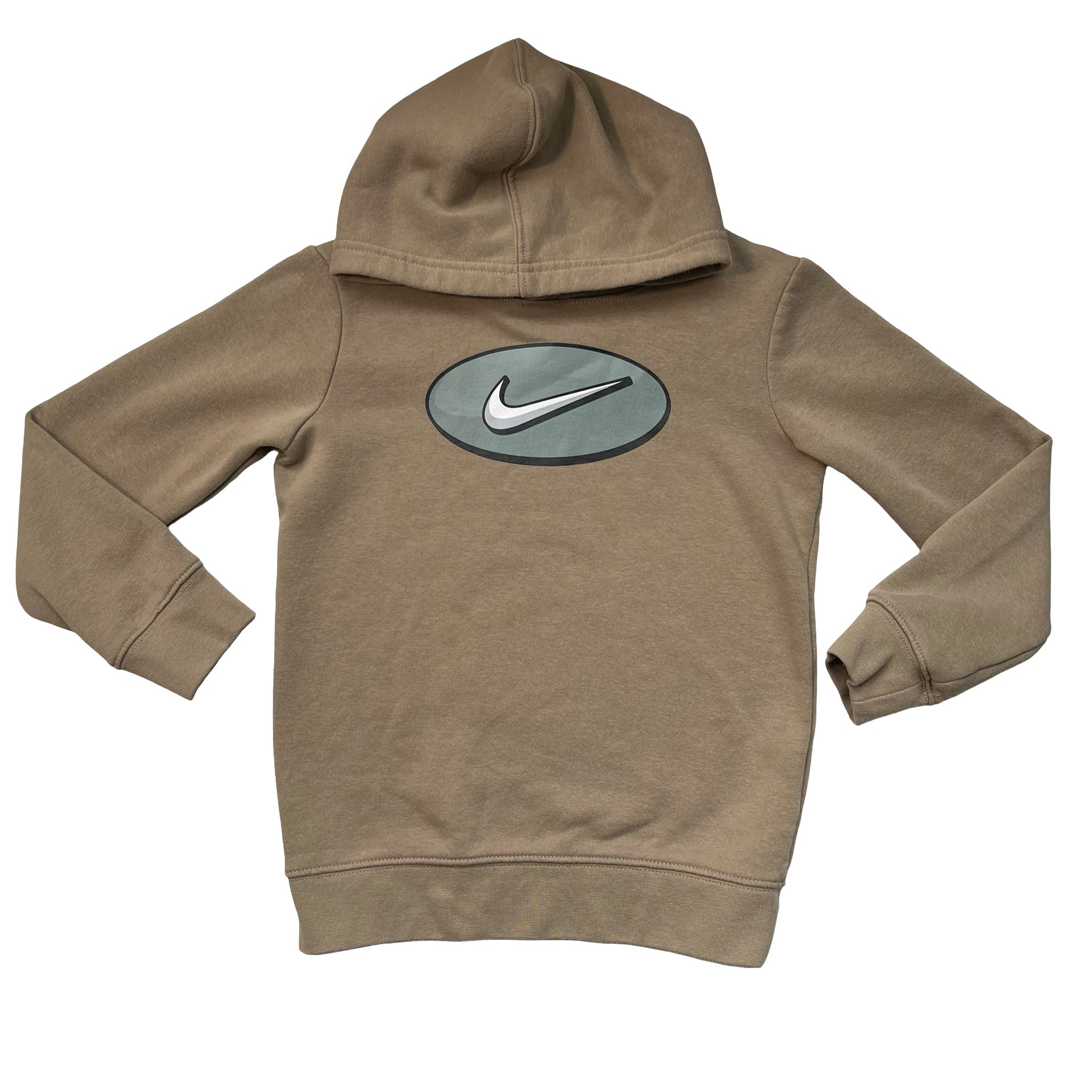Nike Tan Logo Hooded Sweatshirt - Size 6