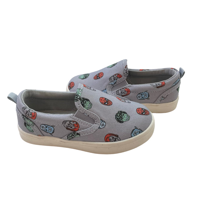 Baby Gap x Marvel Gray Canvas Avengers Slip-On Sneakers - Size 8