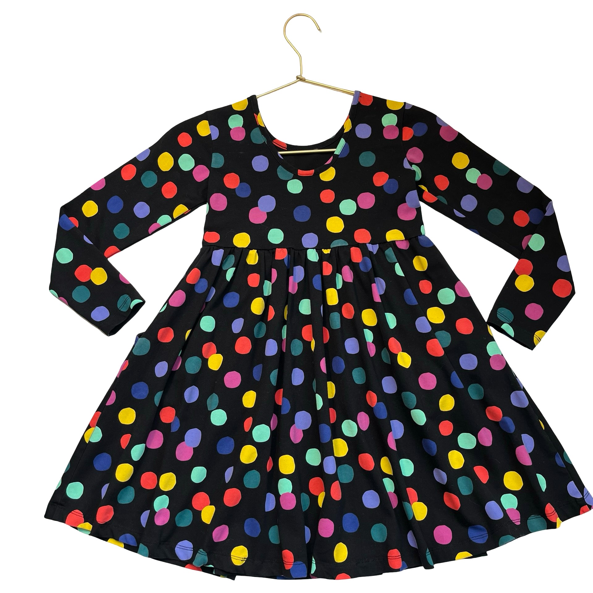 Hanna Andersson Black & Multi-Color Dot Dress - Size 8