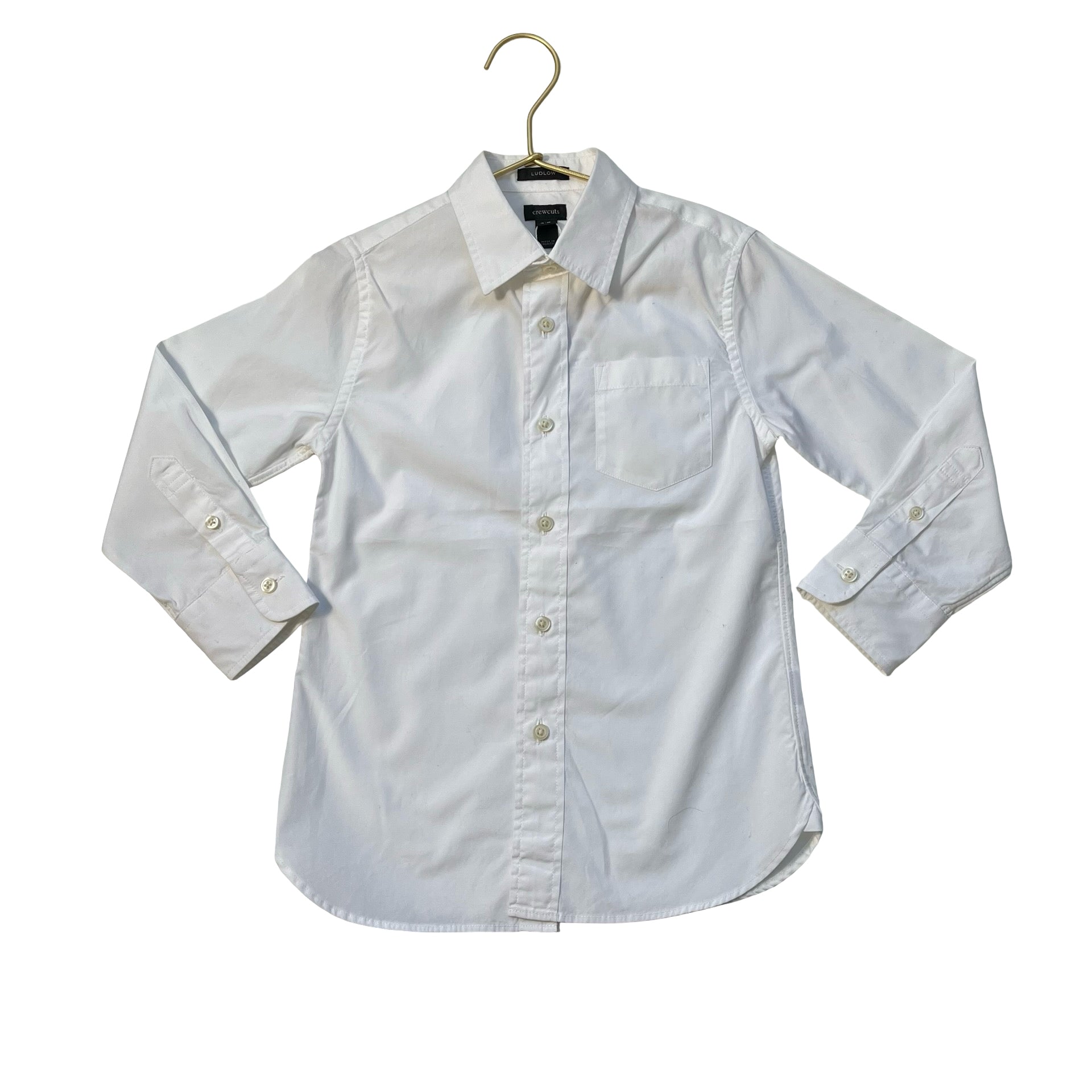 Crewcuts Ludlow White Button Down Shirt - Size 4-5