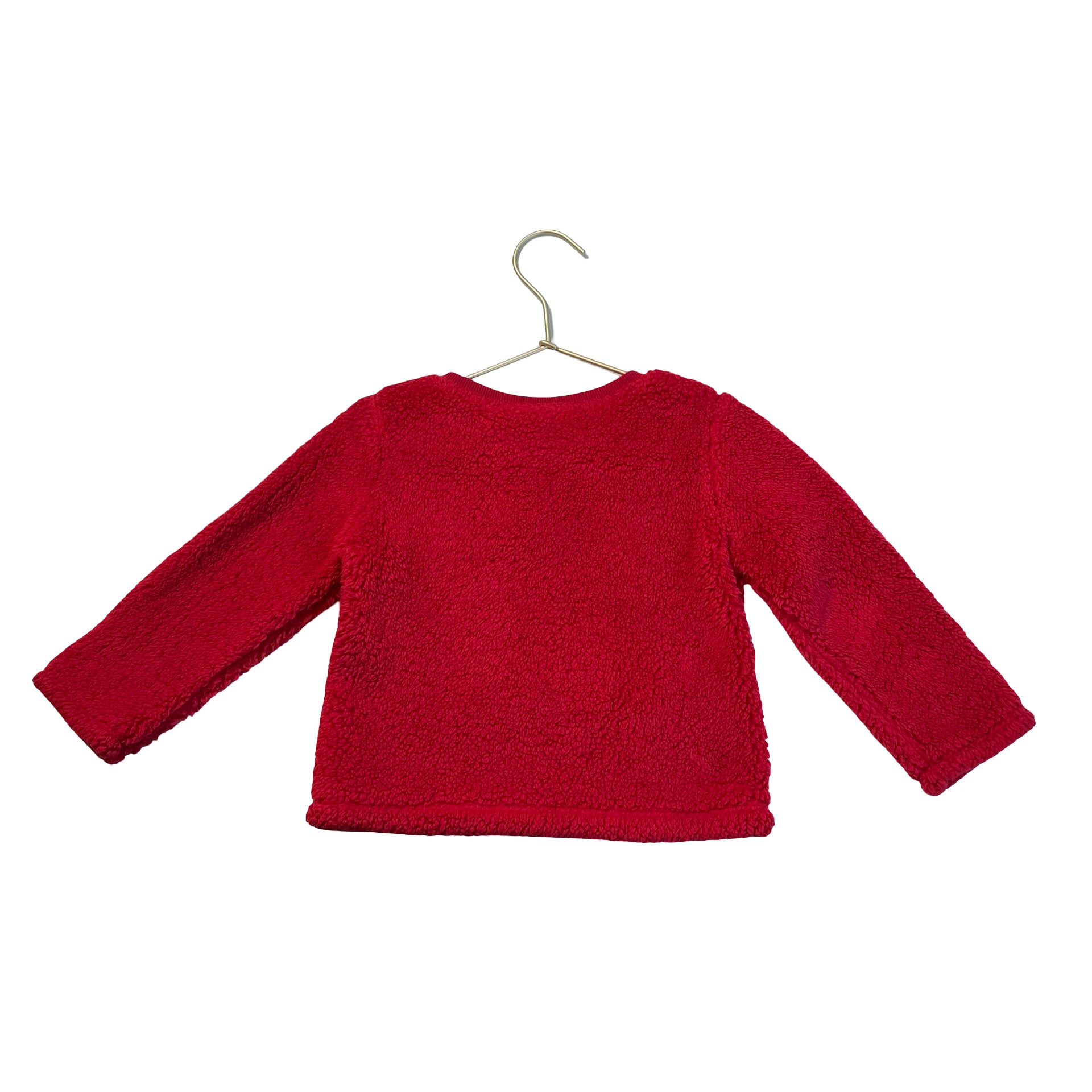 Children's Place Red Sherpa Reindeer Sweatshirt - Size 18-24 Mo