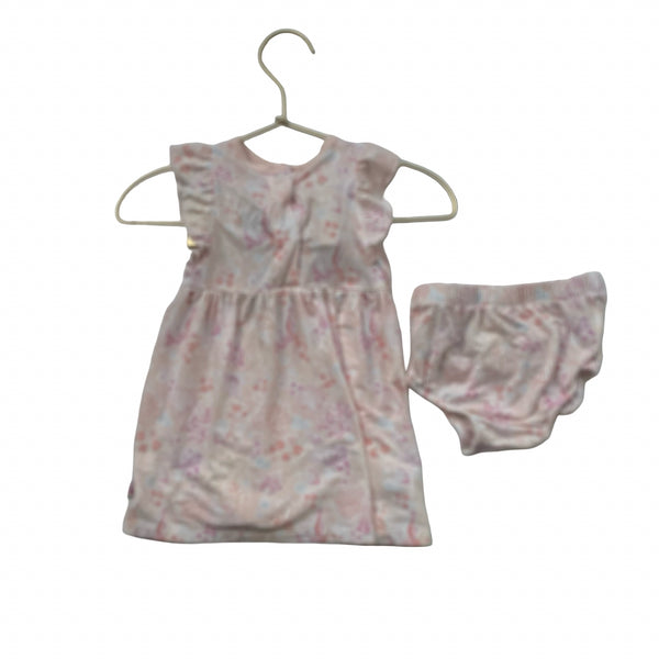 Magnetic Me Peach Shell & Floral Dress & Bloomers - Size 6-9 Mo