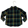 Bonpoint Green, Yellow, Black, Navy Plaid Flannel Button Down - Size 4A