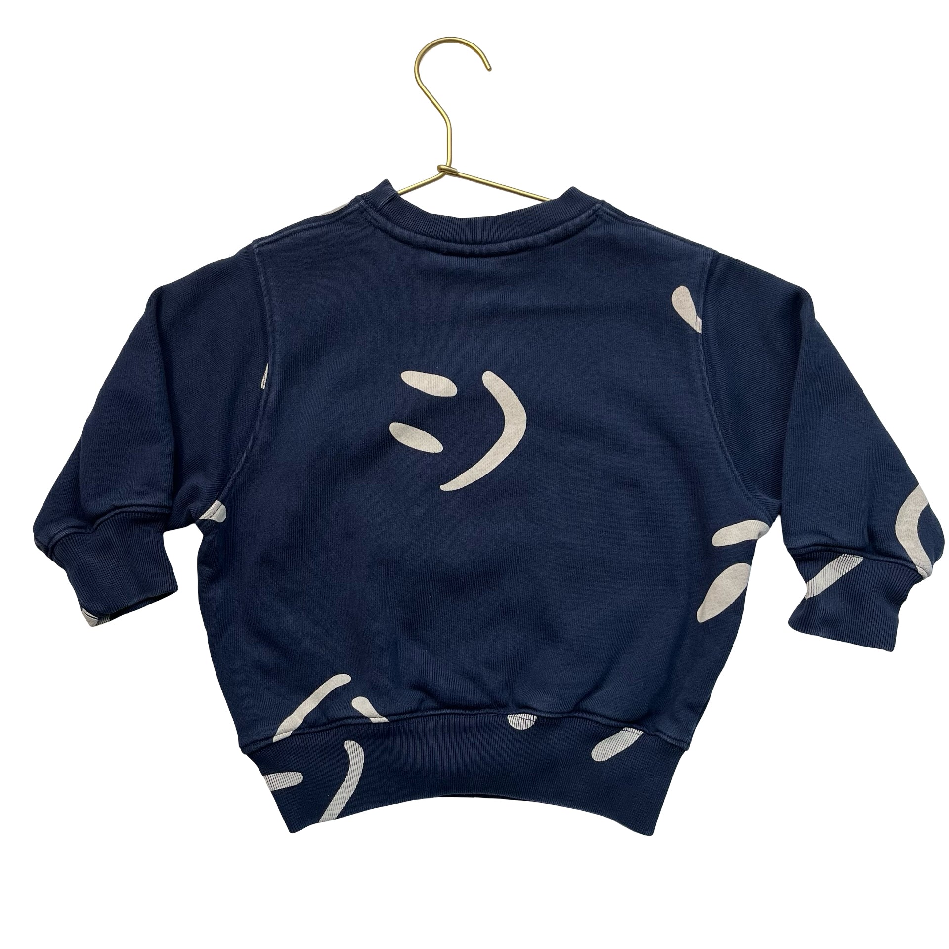 Molo Navy & Tan Smiley Sweatshirt - Size 3
