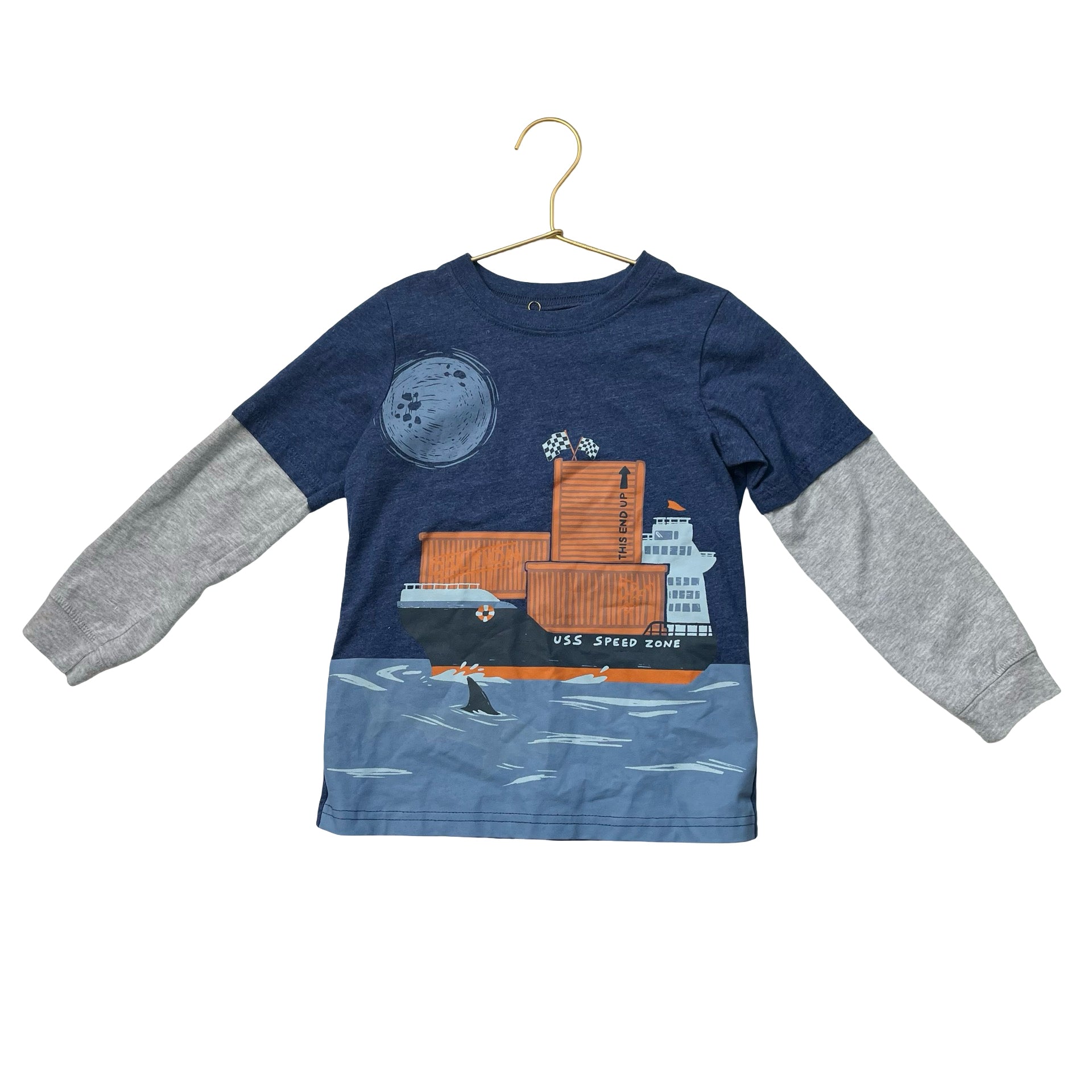 Carter's Blue Cargo Ship Graphic Shirt - Size 5T