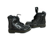 Dr. Martens Black & Silver Sparkle Patent Boots - Size 10