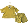 Zara Yellow Terry Shorts (Size 6) & Polo Shirt Set - Size 5
