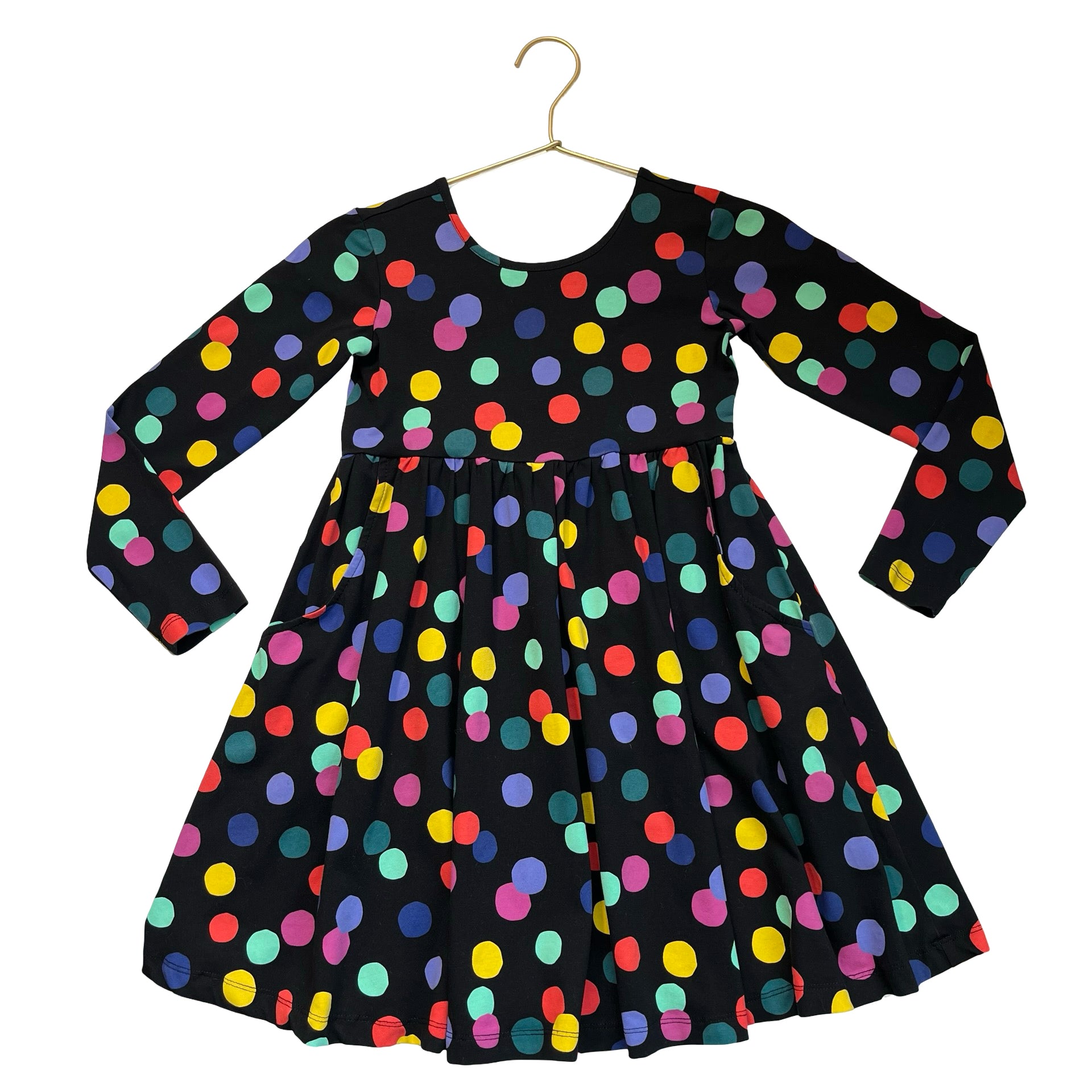 Hanna Andersson Black & Multi-Color Dot Dress - Size 8