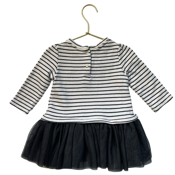 Baby Gap Ivory & Black 'Boo' Sweatshirt & Tulle Dress - Size 6-12 Mo