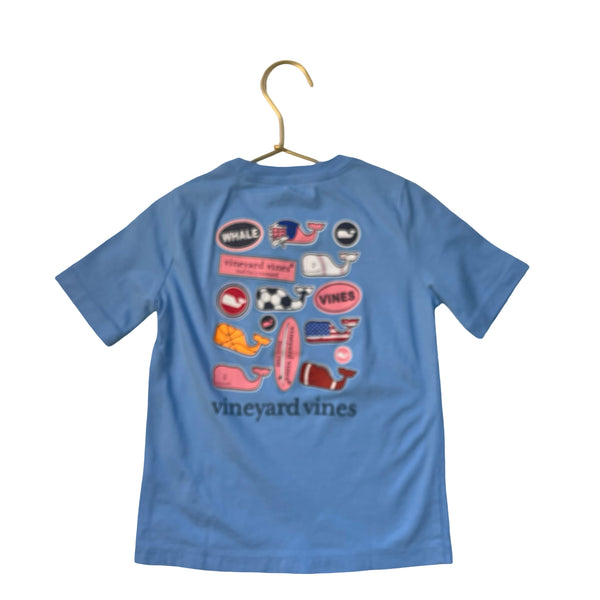 Vineyard Vines Blue Sports Graphic Whale T-Shirt - Size 4T
