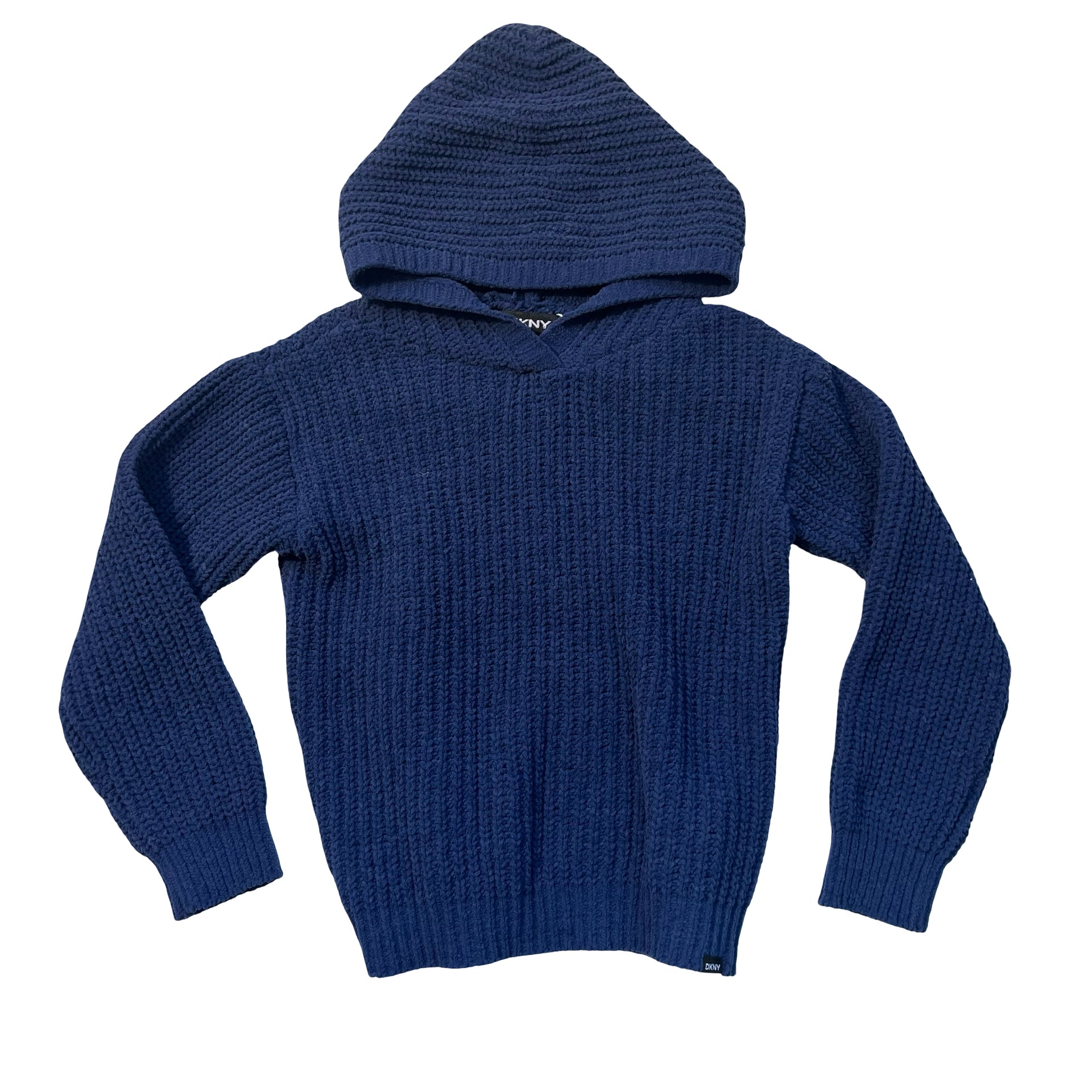 DKNY Navy Hooded Chenille Sweater - Size 4T