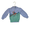 Janie and Jack Periwinkle Blue Cowgirl & Horse Mock Neck Sweater - 12-18 Mo