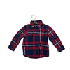 Cat & Jack Navy, Red, White Plaid Button Down - Size 2T