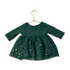 Hanna Andersson Green & Gold Foil Tulle Dress - Size 0-3 Mo