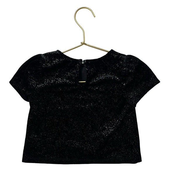 Baby Gap Black Velour Sparkle Top - Size 3