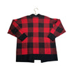 Old Navy Red & Black Buffalo Plaid Open-Front Cardigan Sweater - Size S 6-7