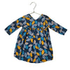 April's Bloom Navy, Teal & Yellow Leaf Pattern Dress - Size 18-24 Months