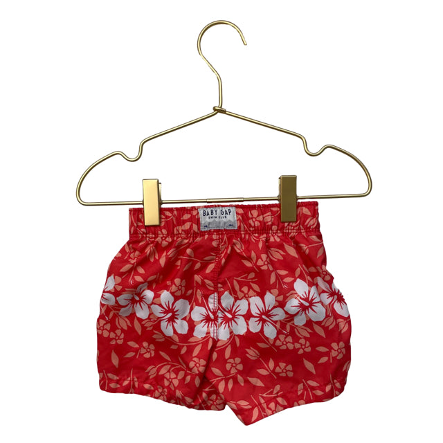 Baby Gap Orange Floral Swim Shorts - Size 6-12 Months