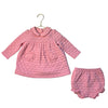 Janie and Jack Pink Quilted Heart Tunic Top & Bubble Shorts Set - Size 12-18 Mo