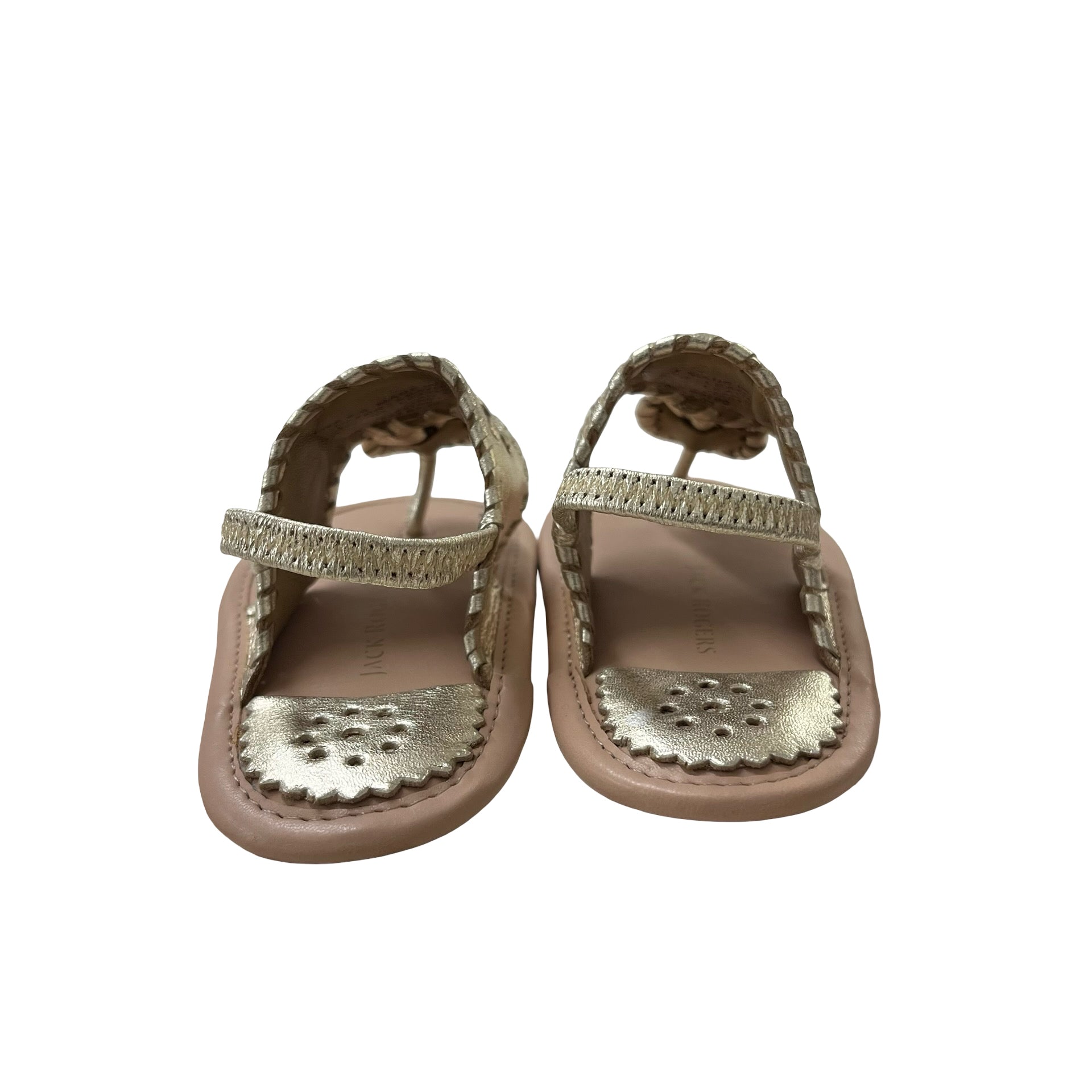Jack Rogers Gold Metallic Leather 'Baby Jacks' New in Box - Size 6-9 Mo