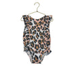 Mud Pie White, Peach, Brown, Black Leopard Print Swim Suit - Size 5T