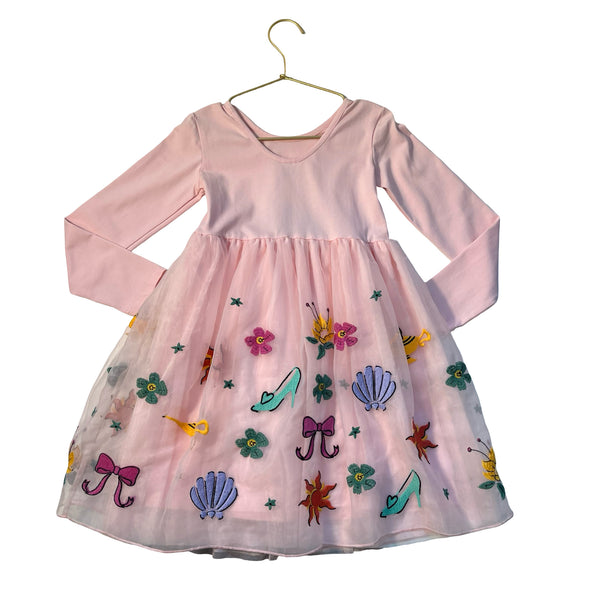 Hanna Andersson x Disney Pink Embroidered & Tulle Dress - Size 5