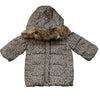 Baby Gap Primaloft Leopard Print Faux-Fur Trim Hooded Winter Coat - 18-24 Mo