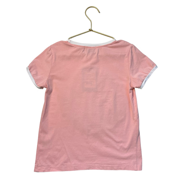 Lola & The Boys Pink Sequin 'Happy Daisy Ringer' T-Shirt - Size 6