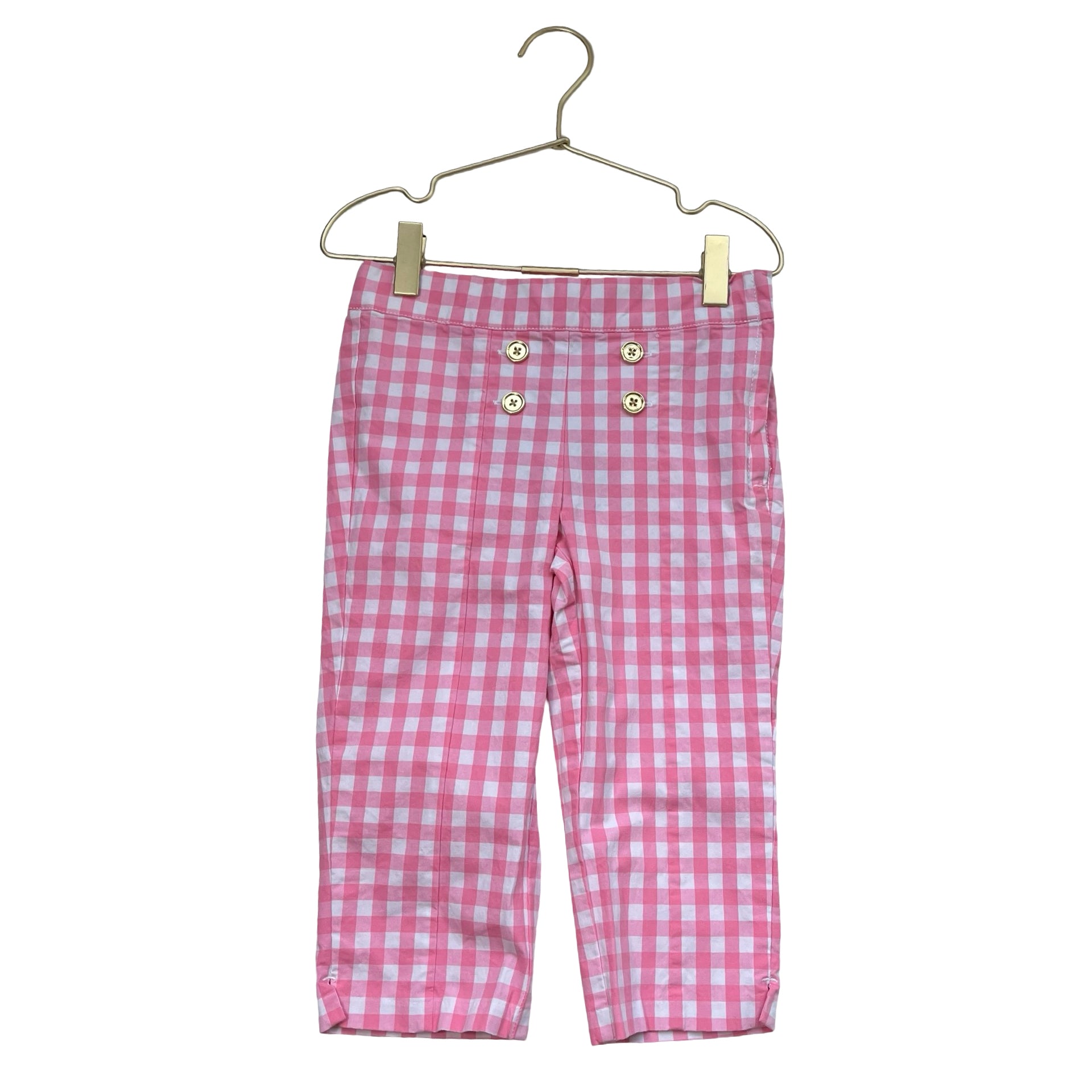 Janie and Jack Pink & White Check Pants - Size 5