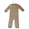 7 A.M. Enfant 100% Cotton Tan & Gray Chunky One-Piece Romper w Tags - 12-18 Mo
