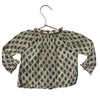 Emile et Ida Ivory & Teal Flower Print Blouse - Size 6 Mo