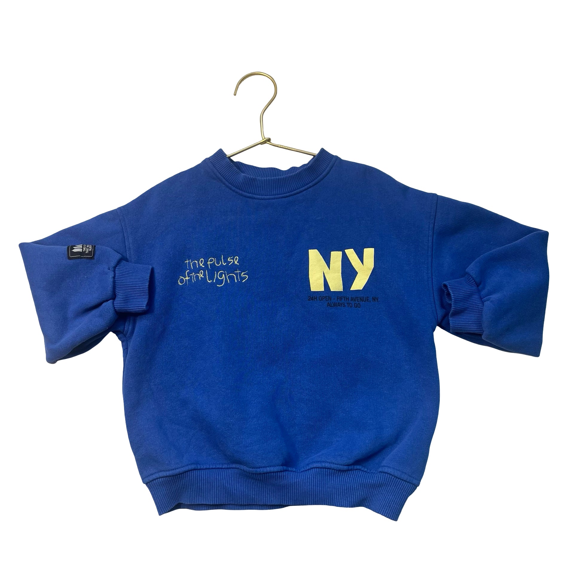 Zara Royal Blue 'NY - The Pulse of Lights' Sweatshirt - Size 5