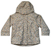 Zara Fleece-Lined Tan Floral Hooded Rain Jacket - Size 6
