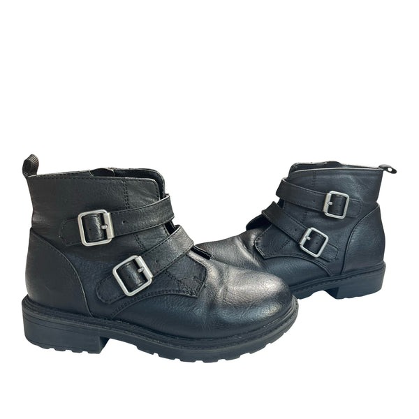 Cat & Jack Black Buckle Ankle Boots - Size 12