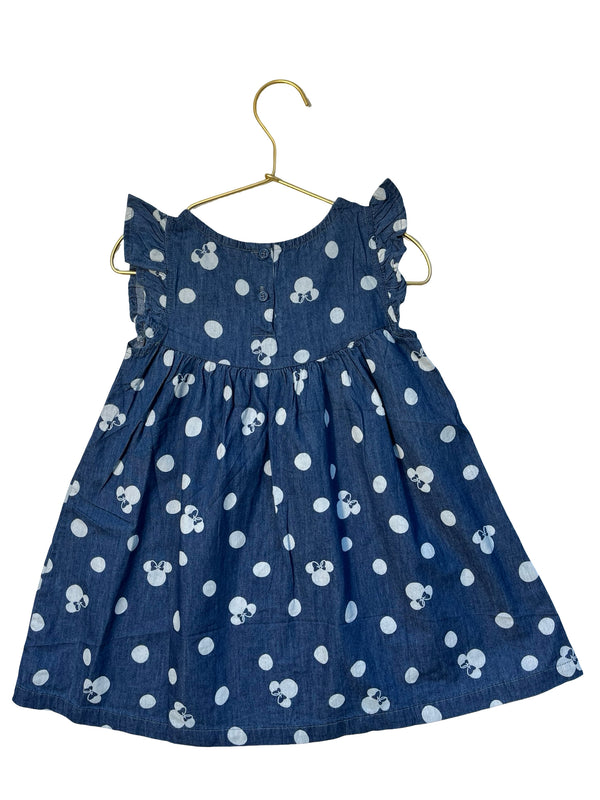 Disney Chambray Minnie & Dot Print Dress - Size 2T