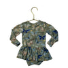 Posh Peanut Sage Green Butterfly Print Henley Bodysuit Dress - Size 0-3 Mo