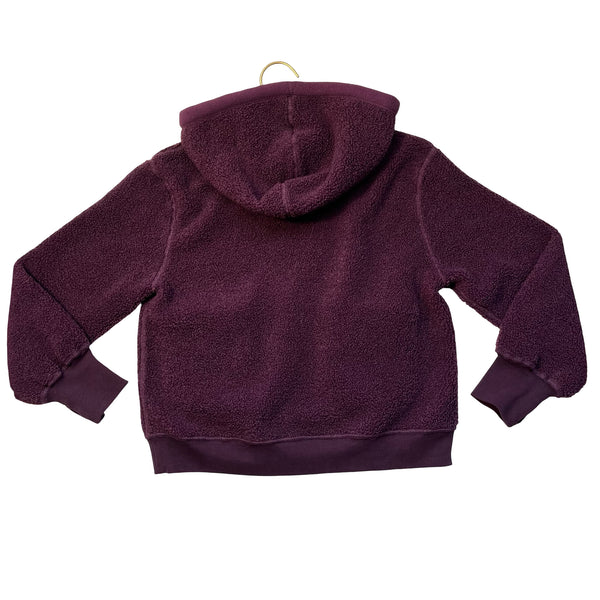 Zella Plum Revesible Fleece & Sherpa Hooded Jacket - Size S 7-8