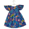 Mini Boden Blue & Colorful Tropical Animal & Flower Print Dress - Size 3-4Y