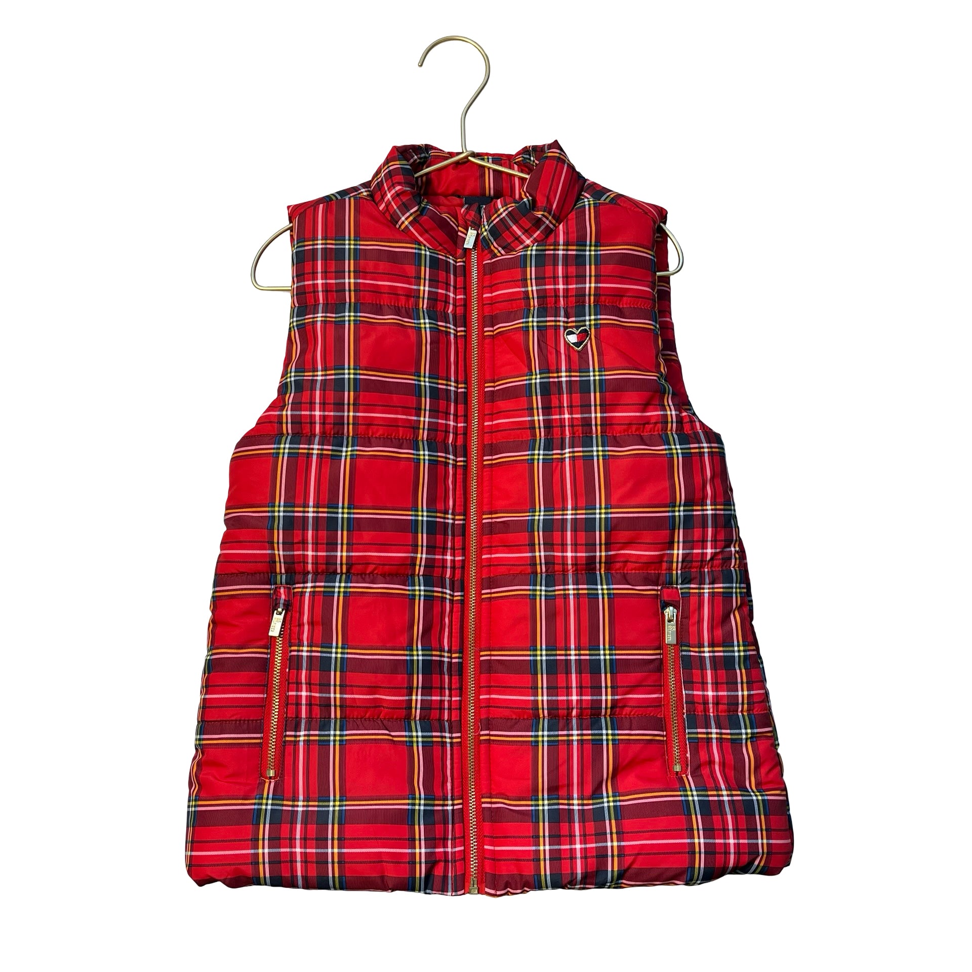 Tommy Hilfiger Red Tartan Plaid Puffer Vest - Size 6