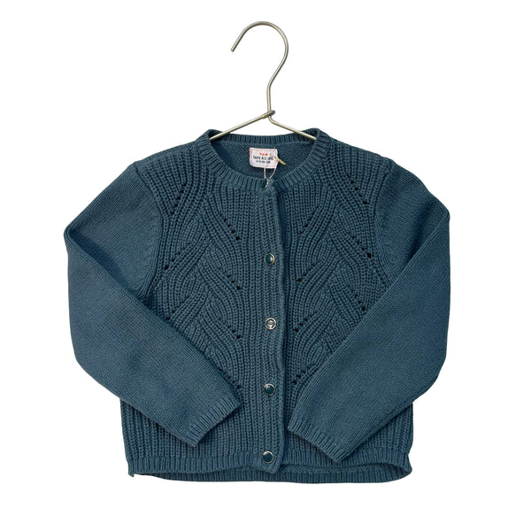Tape a L'Oeil Teal Cardigan Sweater - Size 4A
