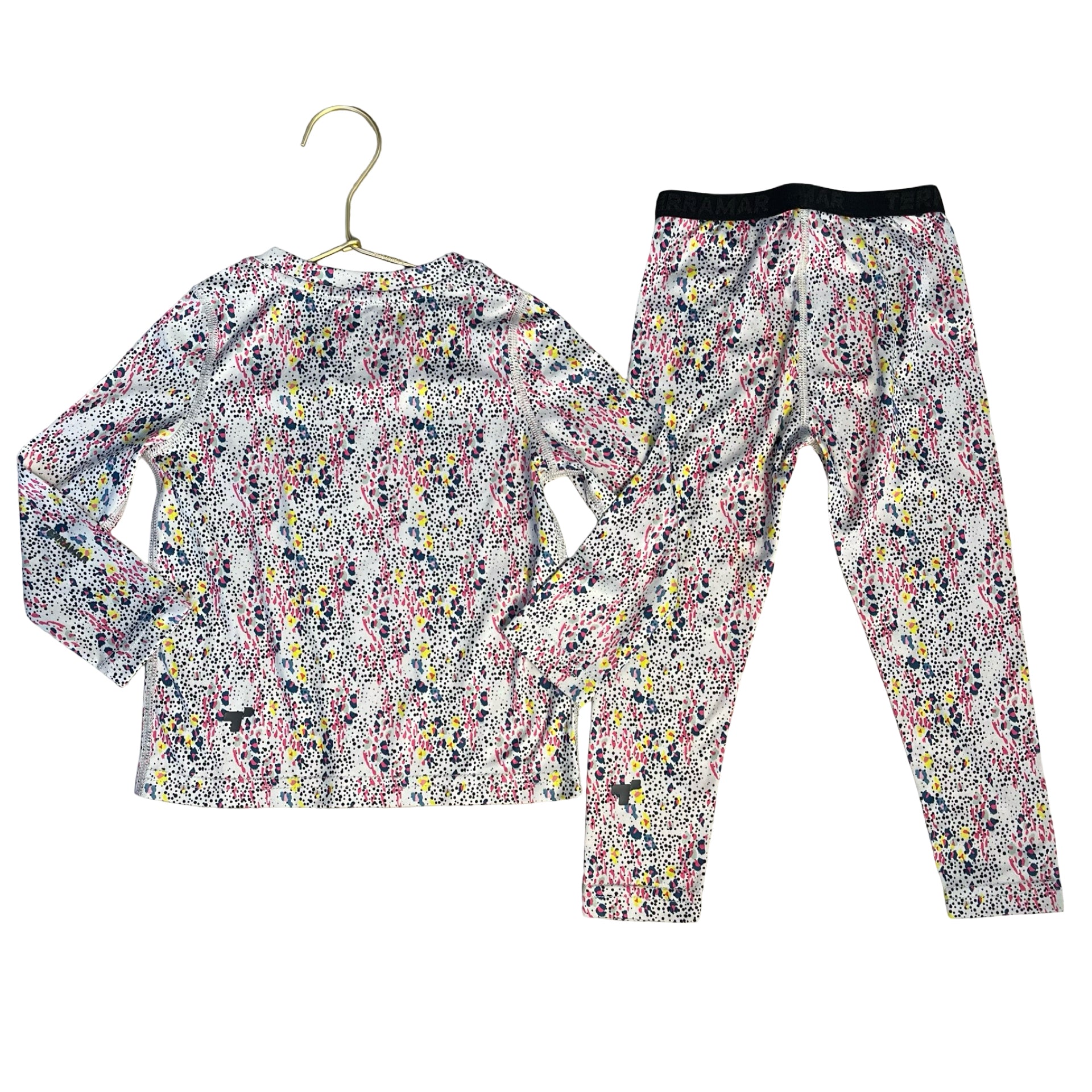 Terramar Climasense 2.0 Light Gray & Multi-Color Pattern Base Layer Set - Size 2