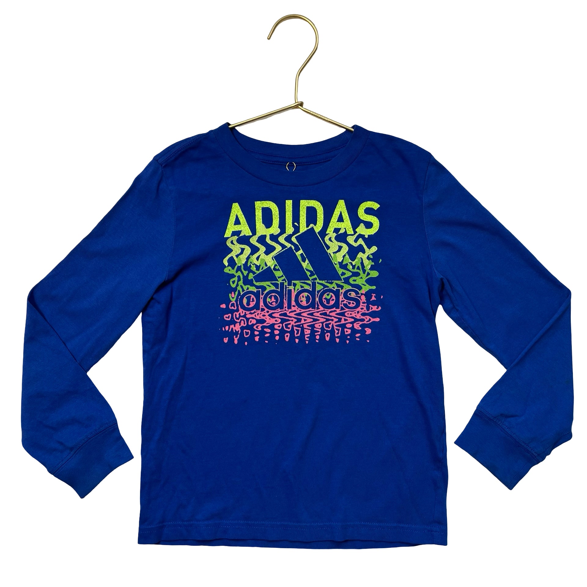 Adidas Blue & Colorful Logo Shirt - Size 5